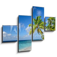 Obraz 4D tydln - 120 x 90 cm F_IB64951147 - Strand mit Palmen