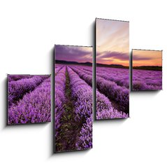 Obraz 4D tydln - 120 x 90 cm F_IB67101822 - Sunrise in Lavender Field