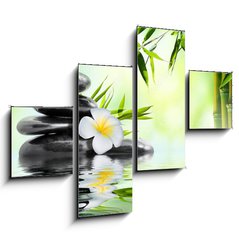Obraz 4D tydln - 120 x 90 cm F_IB68618057 - spa massage treatment in garden with frangipani and bamboo