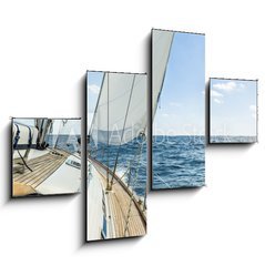 Obraz 4D tydln - 120 x 90 cm F_IB68717744 - Yacht sail in the Atlantic ocean at sunny day cruise