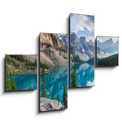 Obraz 4D tydln - 120 x 90 cm F_IB69158438 - Moraine lake rocky mountain panorama