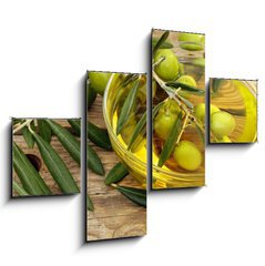 Obraz 4D tydln - 120 x 90 cm F_IB69210811 - olive oil and olives - olivov olej a olivy