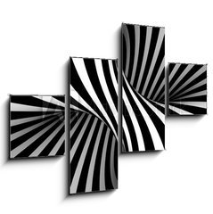 Obraz 4D tydln - 120 x 90 cm F_IB69748661 - Black and white abstract