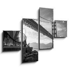 Obraz   Golden Gate Bridge Black and White, 120 x 90 cm