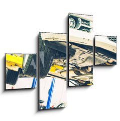 Obraz 4D tydln - 120 x 90 cm F_IB69826596 - Lifted Car Maintenance