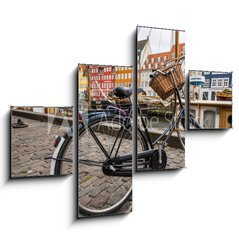 Obraz 4D čtyřdílný - 120 x 90 cm F_IB69979164 - Classic vintage retro city bicycle in Copenhagen, Denmark