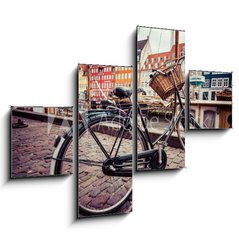 Obraz 4D čtyřdílný - 120 x 90 cm F_IB69979170 - Classic vintage retro city bicycle in Copenhagen, Denmark