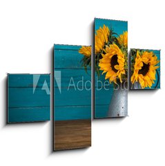 Obraz   sunflower in metal vase, 120 x 90 cm