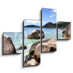 Obraz 4D tydln - 120 x 90 cm F_IB70569144 - beach in Seychelles islands