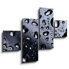 Obraz   abstract water drops on polished stainless steel surface, 120 x 90 cm