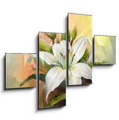 Obraz   White lily flower.Flower oil painting, 120 x 90 cm
