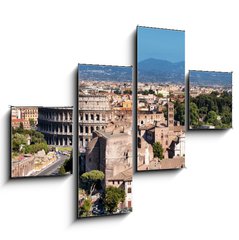 Obraz 4D tydln - 120 x 90 cm F_IB72183112 - Ariel view of Rome: including the Colosseum and Roman Forum..