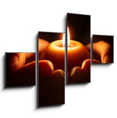 Obraz   prayer  candle in hands, 120 x 90 cm