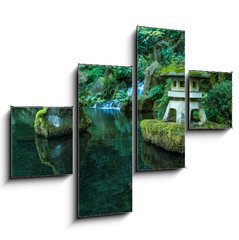 Obraz   A Lantern and Waterfall in the Portland Japanese Garden, 120 x 90 cm