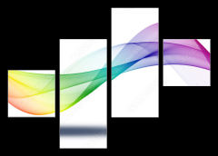 Obraz 4D tydln - 120 x 90 cm F_IB728026049 - Abstract background of bright colorful wavy lines