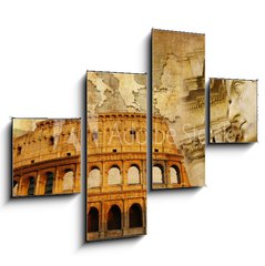 Obraz 4D tydln - 120 x 90 cm F_IB74103258 - great Roman empire - conceptual collage in retro style