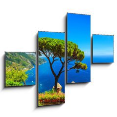 Obraz 4D tydln - 120 x 90 cm F_IB74374074 - Summer landscape and ornamental garden,Ravello,Amalfi,Italy
