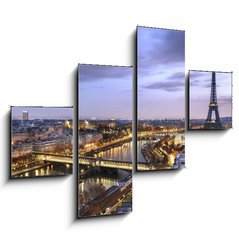 Obraz 4D tydln - 120 x 90 cm F_IB75283159 - Panorama de la ville de Paris avec la Tour Eiffel