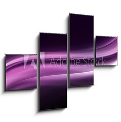 Obraz 4D tydln - 120 x 90 cm F_IB75647079 - fioletowe fale na czarnym tle