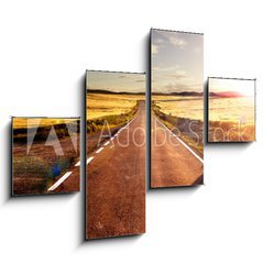 Obraz 4D tydln - 120 x 90 cm F_IB77088683 - Aventuras y viajes por carretera.Carretera y campos