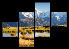 Obraz 4D tydln - 120 x 90 cm F_IB77312300 - Eiger, Mnch und Jungfrau