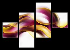 Obraz   Beautiful Yellow Waves On a White Background, 120 x 90 cm