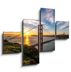 Obraz 4D tydln - 120 x 90 cm F_IB78121192 - Golden Gate Bridge in San Francisco sunrise