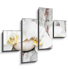 Obraz 4D tydln - 120 x 90 cm F_IB78194063 - beautiful orchid with stones