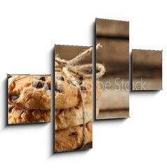 Obraz 4D tydln - 120 x 90 cm F_IB78640228 - Tasty cookies on rustic wooden background