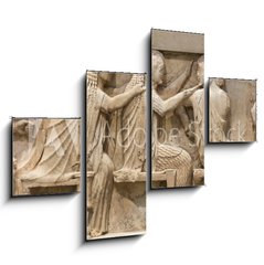 Obraz 4D tydln - 120 x 90 cm F_IB79122097 - Ancient Greek Temple Frieze detail, Delhpi, Greece