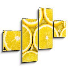 Obraz 4D tydln - 120 x 90 cm F_IB79134389 - Lemon slices background