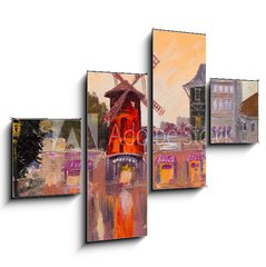 Obraz 4D tydln - 120 x 90 cm F_IB79670064 - Oil painting cityscape