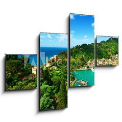 Obraz 4D tydln - 120 x 90 cm F_IB80192742 - Portofino village on Ligurian coast, Italy