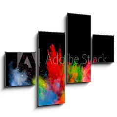 Obraz 4D tydln - 120 x 90 cm F_IB80741535 - colored dust explosion on black background