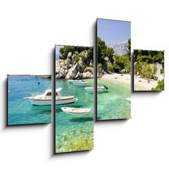 Obraz 4D tydln - 120 x 90 cm F_IB81981240 - beach in Brela to Makarska Riviera, Dalmatia, Croatia