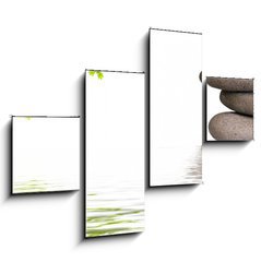 Obraz 4D tydln - 120 x 90 cm F_IB84012048 - bannire zen, galets et feuilles d'rable