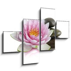 Obraz tydln 4D - 120 x 90 cm F_IB8408992 - Fleur de lotus et galets zen