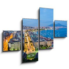 Obraz 4D tydln - 120 x 90 cm F_IB84665162 - Naples, Italy, view of the bay and Vesuvius Volcano by night, from Posillipo