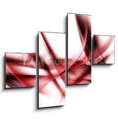 Obraz 4D tydln - 120 x 90 cm F_IB86654206 - Dark Red Powerful Abstract Waves Background