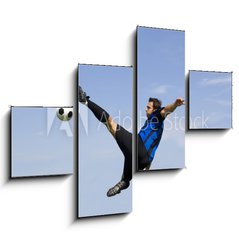 Obraz tydln 4D - 120 x 90 cm F_IB867244 - football - soccer player volley - Fotbal