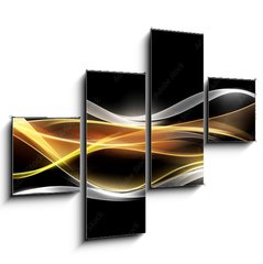 Obraz 4D tydln - 120 x 90 cm F_IB86803878 - Creative Light Fractal Waves Art Abstract Background