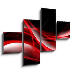 Obraz 4D tydln - 120 x 90 cm F_IB87077837 - Creative Art Red Light Fractal Waves Abstract Background