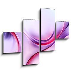 Obraz 4D čtyřdílný - 120 x 90 cm F_IB87209773 - Purple Abstract Waves Art Composition Background