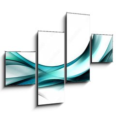 Obraz 4D tydln - 120 x 90 cm F_IB88270919 - abstract fractal blue wave background
