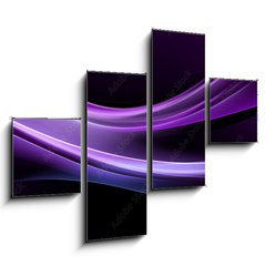 Obraz 4D tydln - 120 x 90 cm F_IB88530776 - abstraction purple light wave background