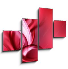 Obraz 4D tydln - 120 x 90 cm F_IB88531089 - abstract art red waves background