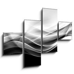 Obraz   creative abstraction black and white wave background, 120 x 90 cm