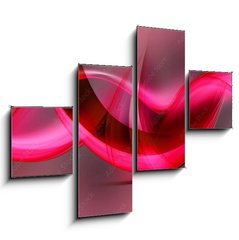 Obraz 4D tydln - 120 x 90 cm F_IB88611581 - pink red wave background