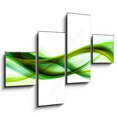 Obraz 4D tydln - 120 x 90 cm F_IB89102505 - abstract green wave background
