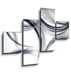 Obraz 4D tydln - 120 x 90 cm F_IB89214074 - gray chaos modern wave background